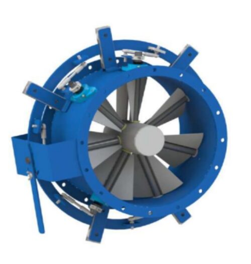 16926-4045_image_0.jpg Flexico Industrial Dampers Inlet Vane Circular 7 Blades Stainless Steel 8 x 3 inch