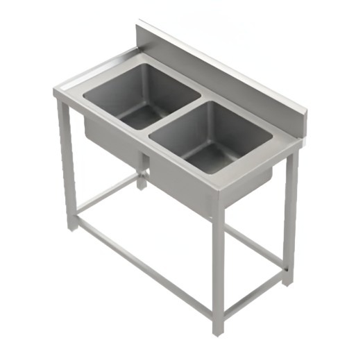 Nextn Stainless Steel Double Sink Unit 18 x 18 x 12 inch Silver