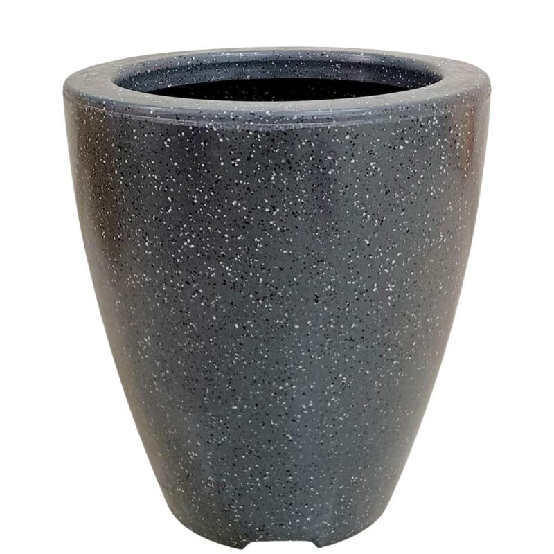 A One Green Plastic Leaf Pot Planter Grey Stone