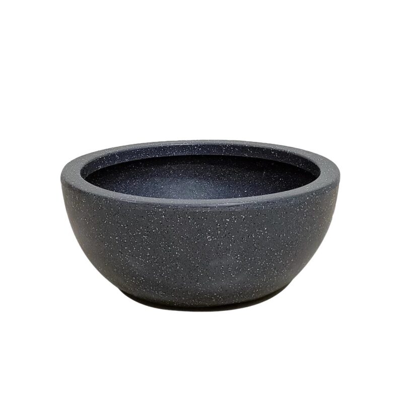 A One Green Plastic Lotus Pot Planter Black Stone