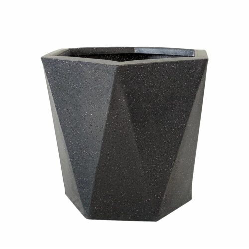 A One Green Plastic Crystal Pot Planter Black Stone