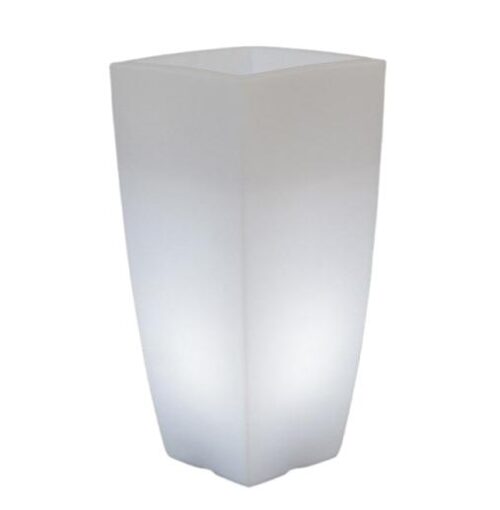 A One Green Plastic LED Panta Pot Planter White Stone