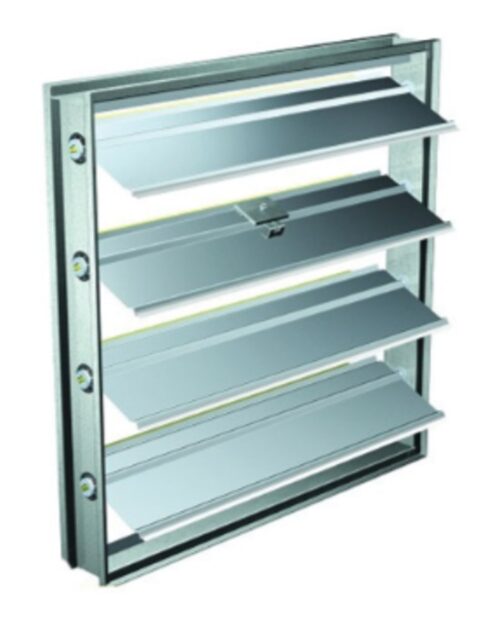 17321-2538_image_0.jpg Industrial Dampers Louver Rectangular 4 Blades Mild Steel 8 x 3 inch