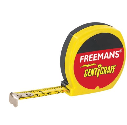 FREEMANS 13 mm ABS Measuring Tapes Centigraff 3 m Black and Yellow