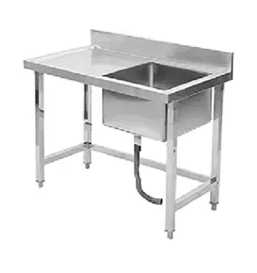 Stainless Steel Single Sink Unit 430 x 530 x 300 mm Silver