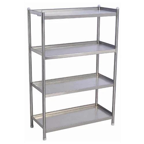 15681-34_image_0.jpg Dhaval Enterprises Stainless Steel Angle Frame Industrial Racks 12 ft 1200 x 600 mm