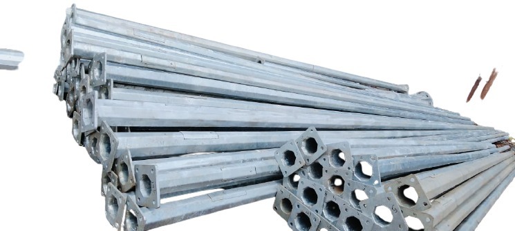 Subham 3 - 12 m Single Galvanized Iron Octagonal Poles
