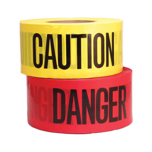 15753-186_image_0.jpeg 150 mm Adhesive LDPE Warning Tape 200 micron Yellow (Traffic)
