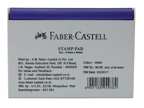 FABER CASTELL Stamp Pad Dye Ink/Rubber Blue 110 x 69 mm