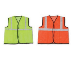 16001-1900_image_0.png Safety Wala Mesh, Polyester Safety Jackets Standard Without Sleeves Green, Orange