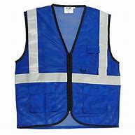 Cotton Safety Jackets L Without Sleeves Blue