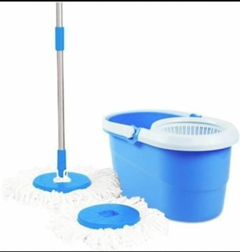 16009-653_image_0.jpg King Traders Spin Bucket Mop Cotton 15.5 cm Blue