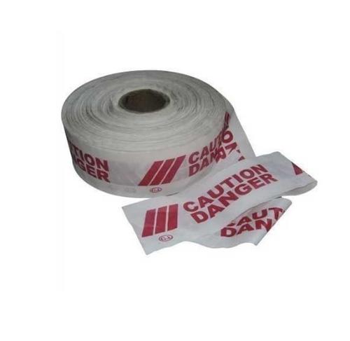 UTS 1 - 3 inch Non Adhesive Polyethylene Warning Tape 0.05 mm Red and White