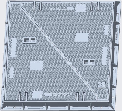 16021-2453_image_0.jpg NIF Manhole Covers Ductile Iron Square Double triangular cover Drain Cover Frame EHD-35