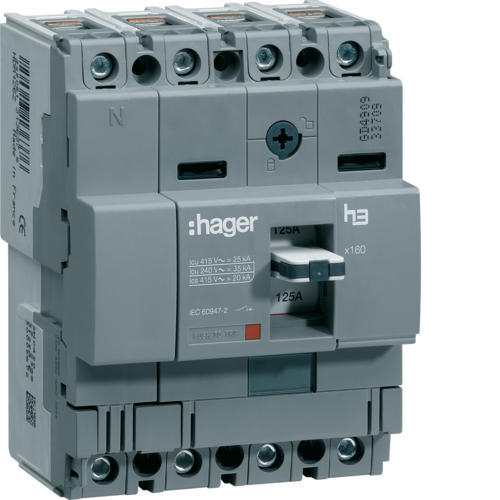 Hager 6 - 100 A 125 A Five Pole MCCB