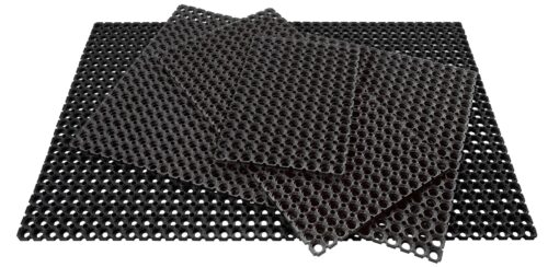 Floor Mats Foothole Natural Rubber 60 x 40 x 2.2 cm Black