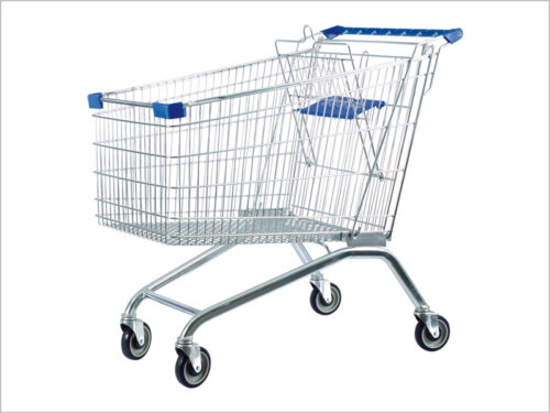 V K METAL WOOD CRAFT Shopping Trolley 74 l Galvanised Chrome Plated