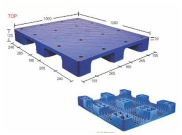 HDPE Plain Top 1200 x 1000 x 125 mm Pallets