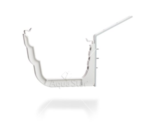 16084-52_image_0.jpg Aquastar 220 mm Corrugated Square White UPVC Bracket with Extension