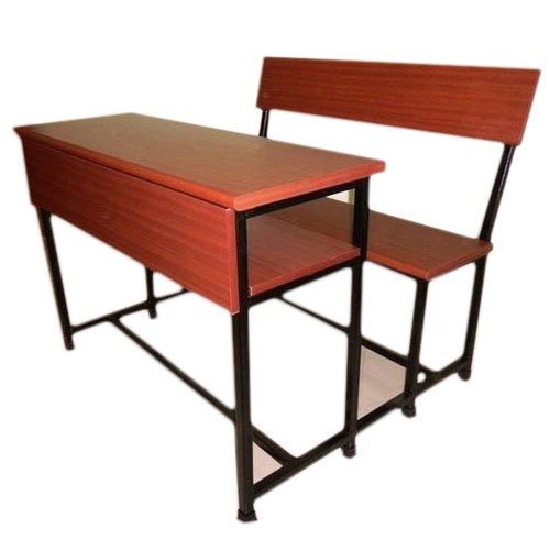 Wooden, Stainless Steel 2 Seater Student Bench Desk