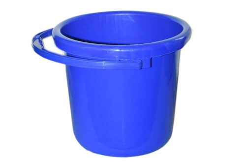 Plastic 15 L Bucket 13"x13"x17" Blue