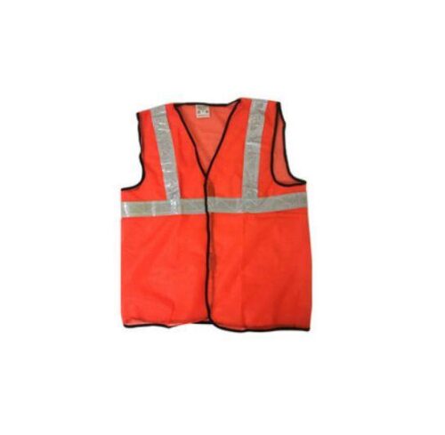 Polyester Safety Jackets M Without Sleeves Orange