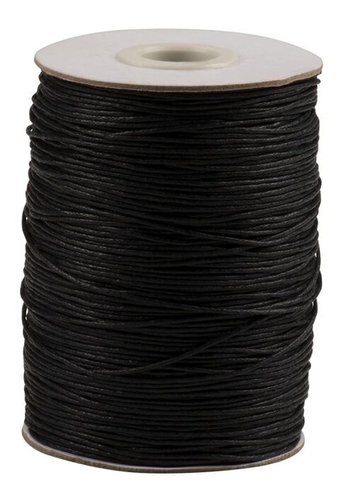 Sri Sai Graphics 1.5 mm Black Waxed Cotton Cord