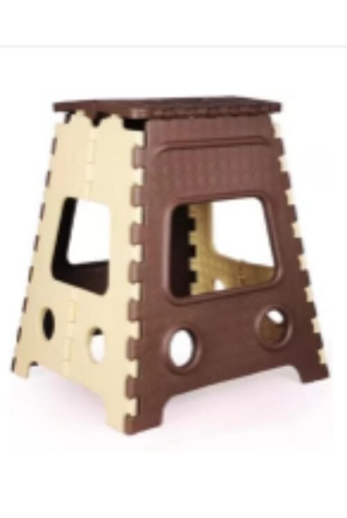 Stools Folding Plastic Cream and Brown