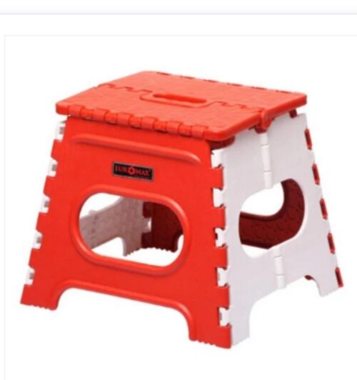 Stools Folding Plastic Red and White