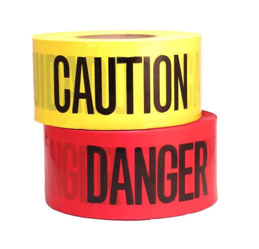 10 - 20 cm Adhesive, Non-Adhesive HDPE Warning Tape 200 micron Yellow and Red