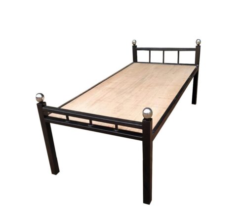 Sharon Steel with Plywood Single Hostel Bed 6 x 3 ft Black