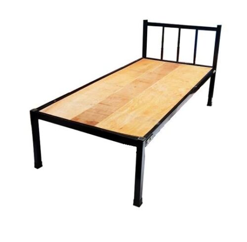 Sharon Steel Single Hostel Bed 6 x 3 ft Black