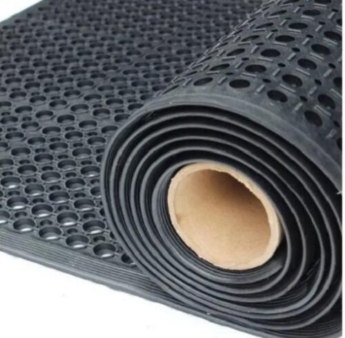 Floor Mats Foothole Rubber 120 x 80 cm Black