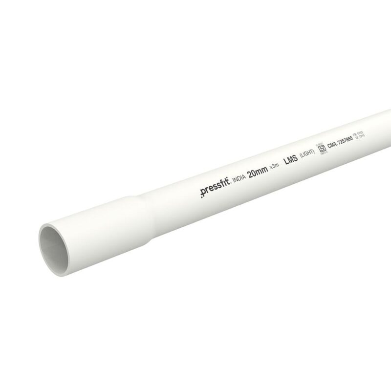 Pressfit PVC Rigid Electrical Conduit 3 m 1.3 mm Industry, Residential, Office
