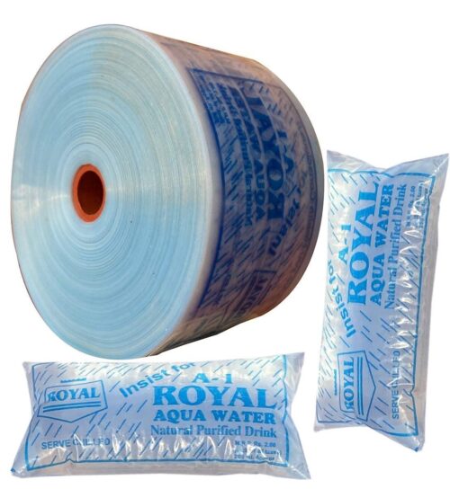 Water Packaging Pouch Laminated Rolls 50 micron LDPE Transparent