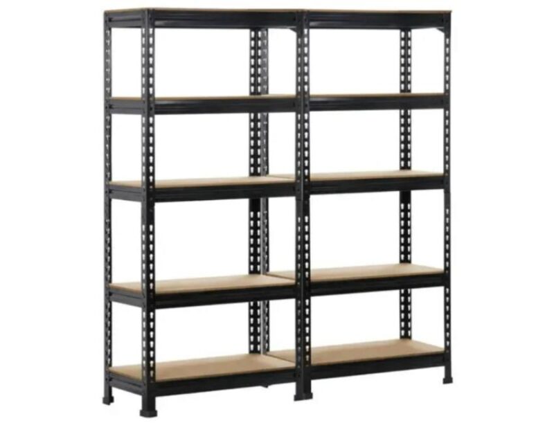 16411-499_image_0.jpg Asha CR Sheet Slotted Angle 5 Layers Industrial Racks 6 ft 12 x 36 x 72 inch