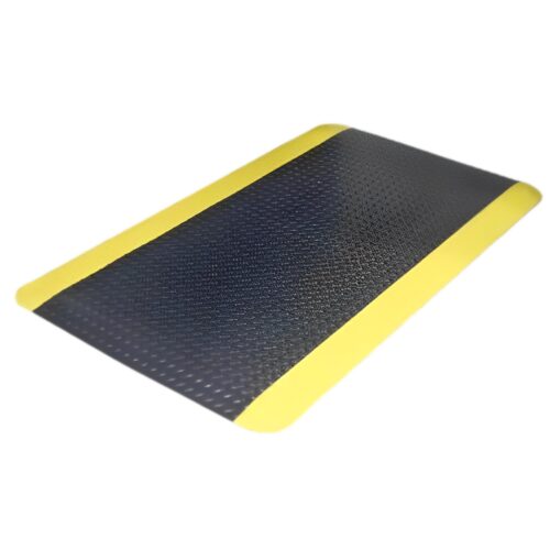 Floor Mats Electric Insulation Natural Rubber 915 x 915 x 5 mm Black and Yellow
