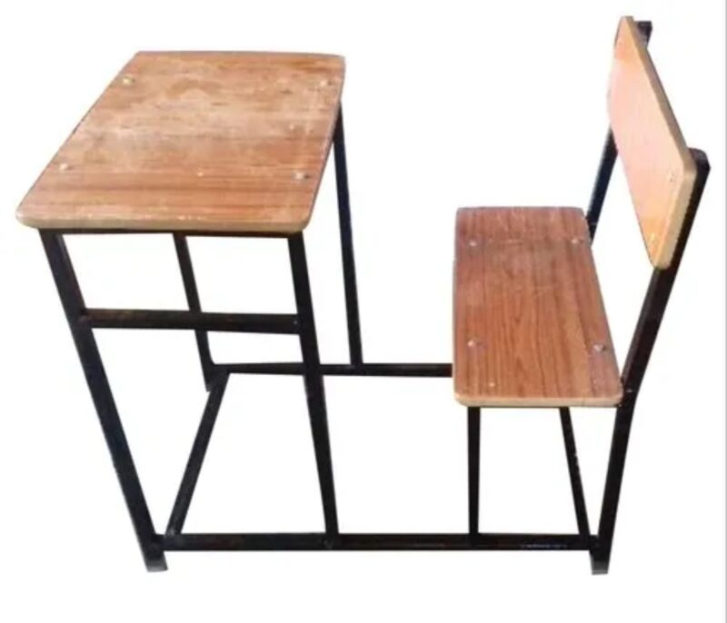 Wooden and Mild Steel 1 Seater Student Bench Desk