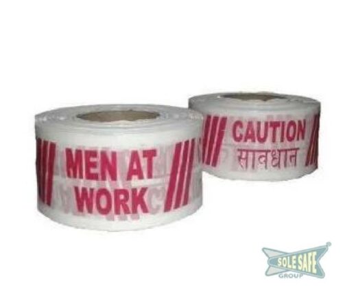 16553-403_image_0.jpg SOLESAFE 3 inch Adhesive Polyethene Warning Tape 200 um Red and White