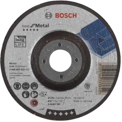BOSCH 22.23 mm Grinding Wheels A 30 Q BF 7 mm 12250 rpm 125 mm