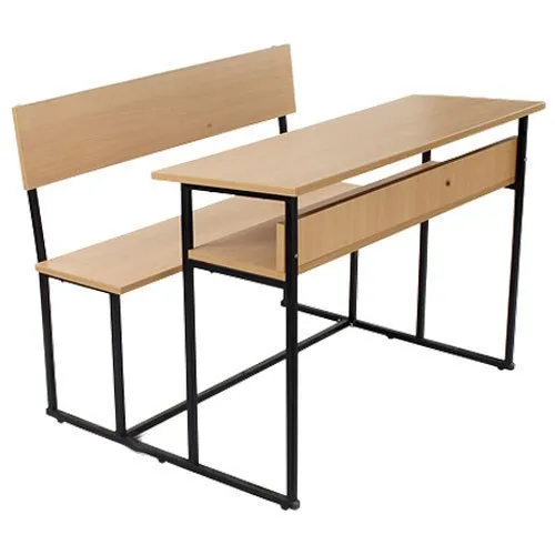 16700-20367_image_0.webp HMP Wooden and Iron 2 Seater Student Bench Desk 900 x 1000 mm