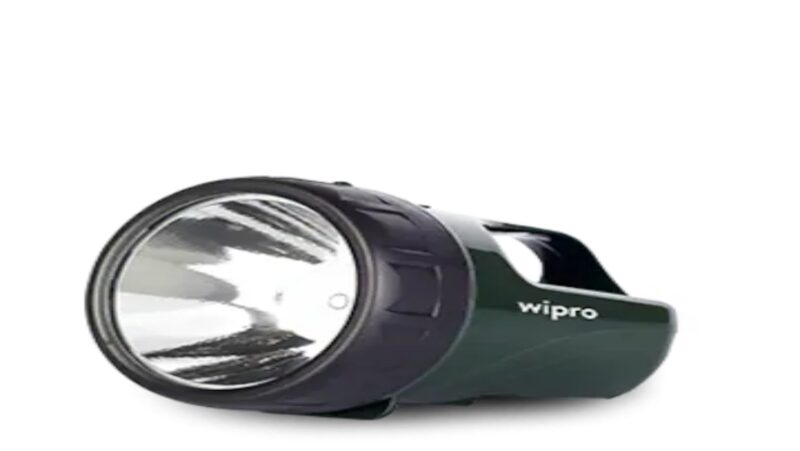 16730-4227_image_0.jpg Wipro CL0004 Lithium Ion Green and Black 8 in Torch