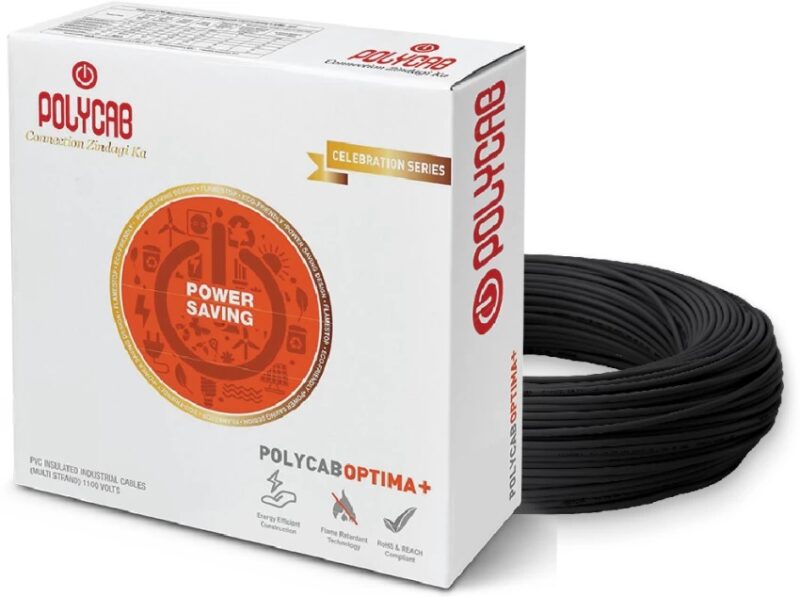 16735-542_image_0.jpg Polycab 0.75 sqmm FRLF Optima+ Electric Wire Black 90 m