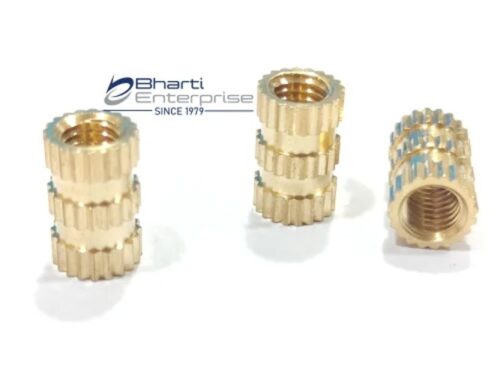 Bharti M5 Knurling Bush Cross Knurling Nut Insert Brass