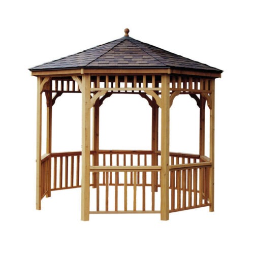 Greenish Decor Wooden Gazebo 10 x 10 x 10 ft