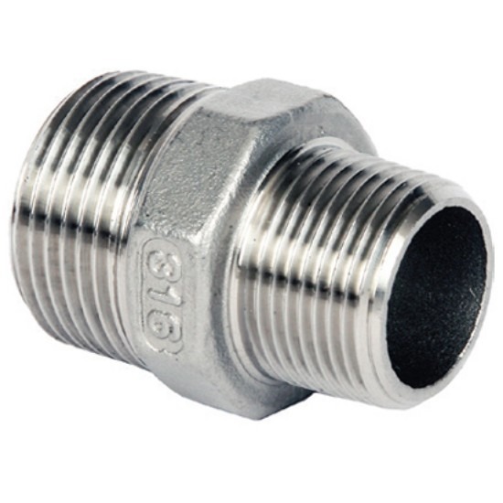 OM 40 mm Stainless Steel Reducer Hex Nipples 316