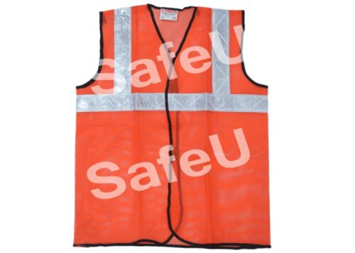SafeU Polyester Safety Jackets Medium Reflective Orange