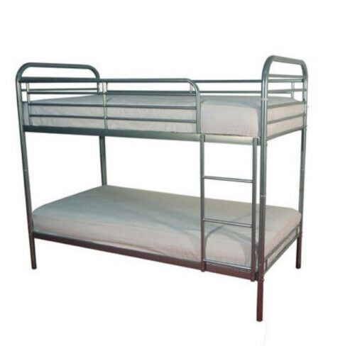 16787-8685_image_0.jpeg Decor-x Stainless Steel 2 Tier Hostel Bed 77 x 36 x 18 inch White