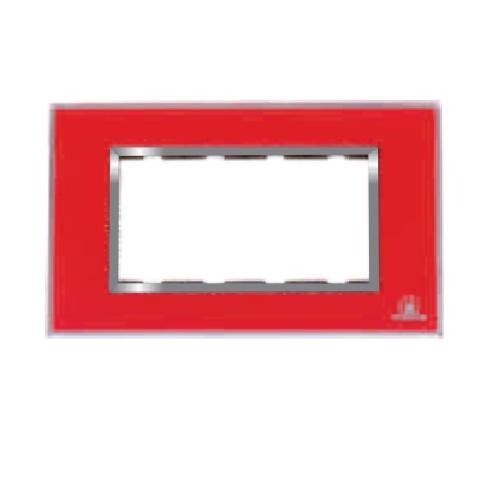 16845-997_image_0.jpg POINTER BI-6021 4 Module Red Modular Switch Plate Cover