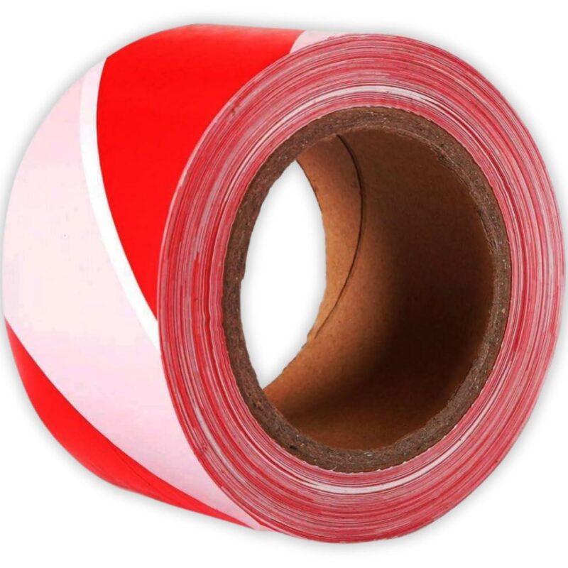 SINGHAL 3 inch Non-Adhesive Polypropylene Warning Tape 3 mm Red and White